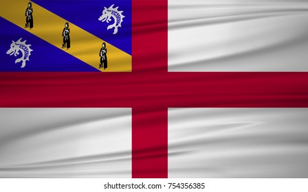 Herm flag vector. Vector flag of Herm blowig in the wind. EPS 10.