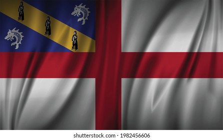 Herm wave flag, flat layout, vector illustration