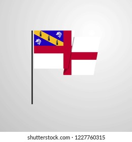 Herm waving Flag design vector