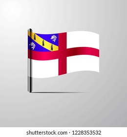 Herm waving Shiny Flag design vector