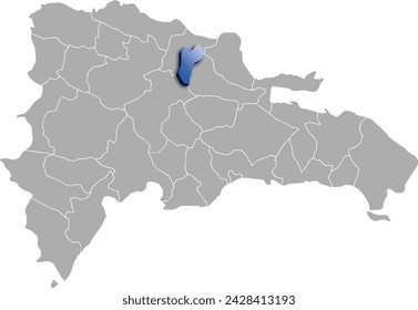 HERMANAS DEPARTMENT MAP STATE OF Dominican Republic 3D ISOMETRIC MAP