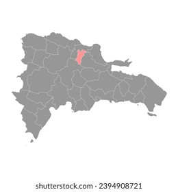 Hermanas Mirabal province map, administrative division of Dominican Republic. Vector illustration.