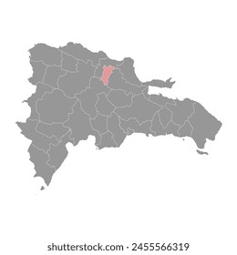 Hermanas Mirabal Province map, administrative division of Dominican Republic. Vector illustration.