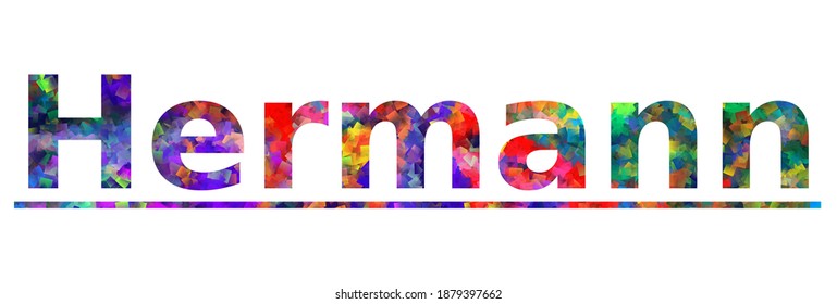 Hermann. Colorful typography text banner. Vector the word hermann design. Can be used to logo, card, poster, heading and beautiful title