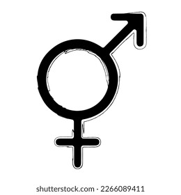 broche hermafroditismo sobre fondo blanco, ilustración vectorial.