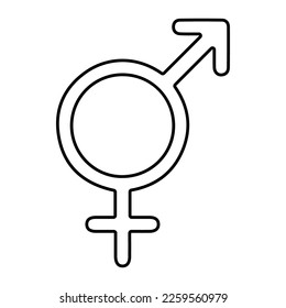 icono del hermafroditismo sobre fondo blanco, ilustración vectorial.