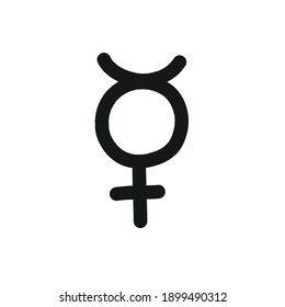 hermaphroditus symbol doodle icon, vector illustration