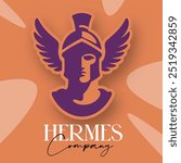 Hermes Company - Vector Flat Logo Illustration	