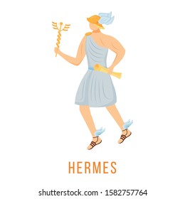 Hermes Flat Vector Illustration Ancient Greek Stock Vector (Royalty ...