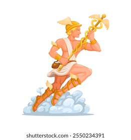 Hermes God Greek Mythology Olympus Messenger Illustration Vector