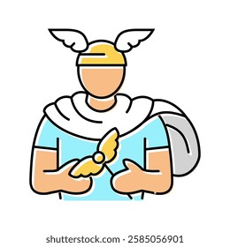 hermes greek god mythology color icon vector. hermes greek god mythology sign. isolated symbol illustration