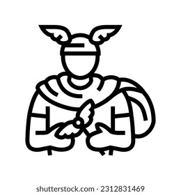 hermes greek god mythology line icon vector. hermes greek god mythology sign. isolated contour symbol black illustration