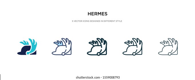 hermes icon in different style vector illustration. two colored and black hermes vector icons designed in filled, outline, line and stroke style can be used for web, mobile, ui