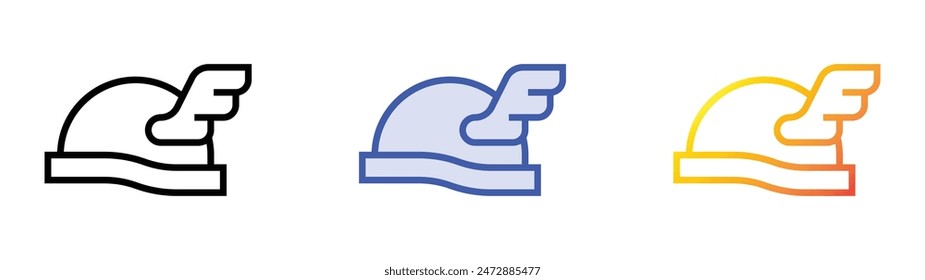 hermes icon. Linear, Blue Fill and Gradient Style Design Isolated On White Background