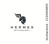 Hermes Olympian ancient Greek god logo icon design template flat vector