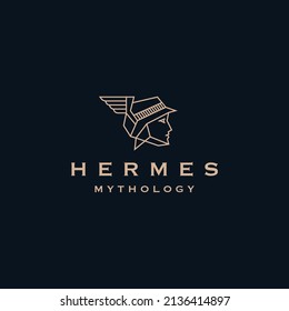 Hermes Olympian ancient Greek god logo icon design template flat vector