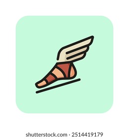 Hermes sandal line icon. Ancient Gods, history, legends. History concept. Can be used for topics like ancient history, myths,  sagas.