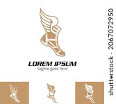 Hermes winged sandal or winged leg symbol vector format for brand,  identity, design element or any other purpose.