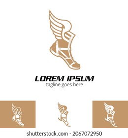 Hermes winged sandal or winged leg symbol vector format for brand,  identity, design element or any other purpose.