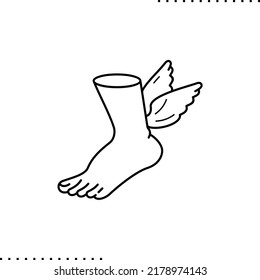  Hermes's foot with wings, broken greek statue. Symbol of an agile mind