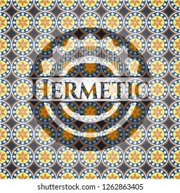 Hermetic arabesque emblem background. arabic decoration.