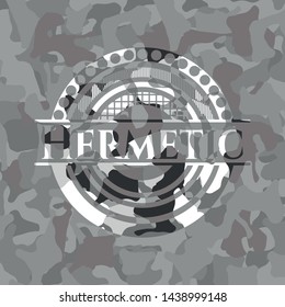Hermetic on grey camouflaged pattern