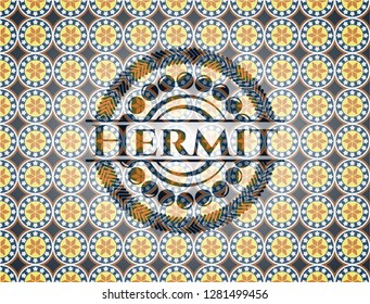Hermit arabesque emblem. arabic decoration.