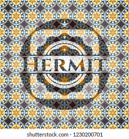 Hermit arabic emblem. Arabesque decoration.