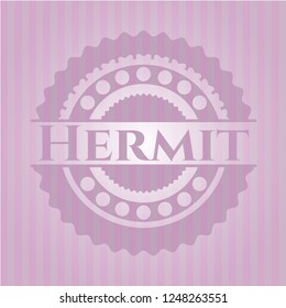 Hermit badge with pink background