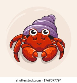 Hermit Crab Cartoon Cute Ocean Animals