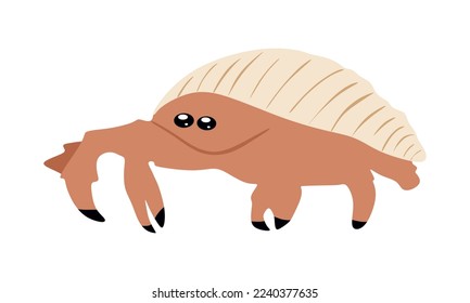 Hermit Crab in flat style isolated white background  Hermit Crab vector illustration