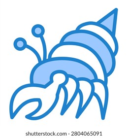 Hermit Crab Icon With Blue Color For Animal and Pet Care