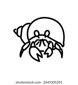 hermit crab icon vector, line style icon