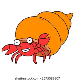 hermit crab illustration hand drawn isolated vector