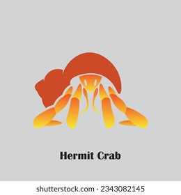 Logo del cangrejo ermitaño con diseño minimalista.