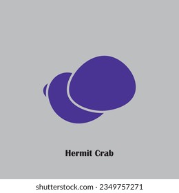 Hermit crab logo with minimalistic design.