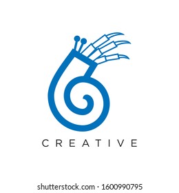 hermit crab logo simple modern vector