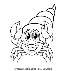 hermit crab without shell drawing