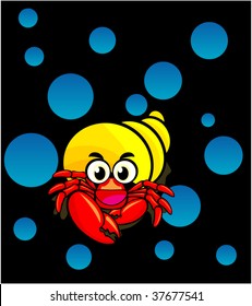 Hermit crab Vector with background