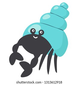 hermit crab vector icon illustration