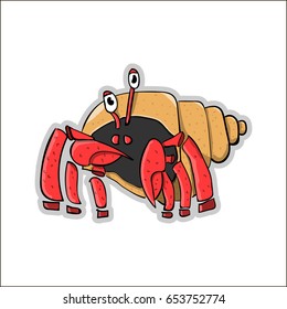 Hermit crab, vector image