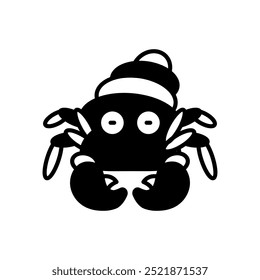 Hermit CrabGlyph Icon, Vector illustration
