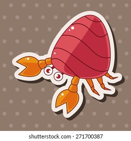 Hermit crabs theme elements