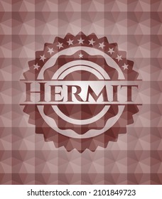 Ergeben Sie ein rotes Emblem mit geometrischem Muster. Nahtlos. 