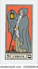 the hermit -  set of cards used in tarot games and in fortune-telling