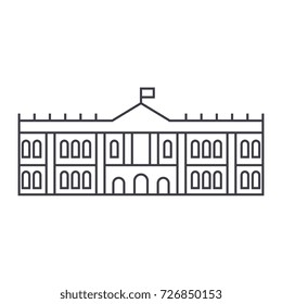 hermitage, museum vector line icon, sign, illustration on background, editable strokes