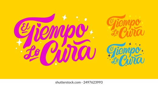 Hermosos lettering coloridos hechos a mano alzada para poster