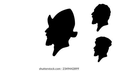 Hernan Cortes silhouette, high quality vector