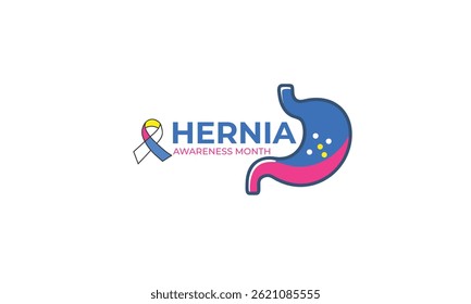 Mes de la conciencia de la hernia. fondo, Anuncio, tarjeta, cartel, Plantilla. Ilustración vectorial.