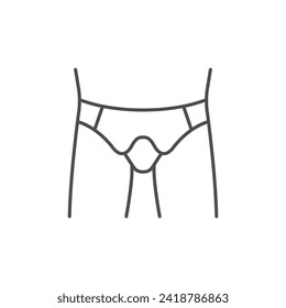 Hernia belt line outline icon